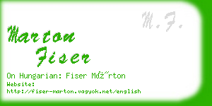 marton fiser business card